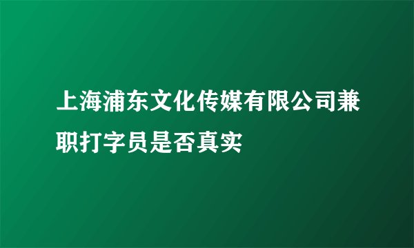 上海浦东文化传媒有限公司兼职打字员是否真实