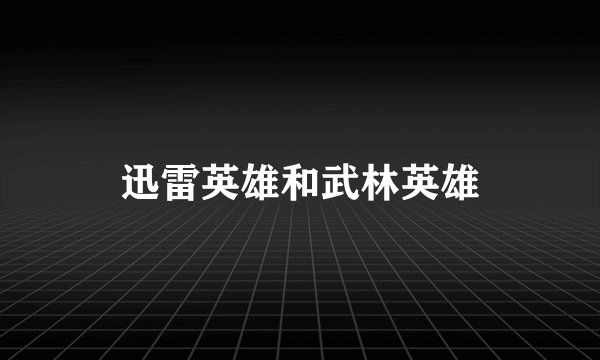 迅雷英雄和武林英雄