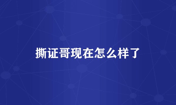 撕证哥现在怎么样了