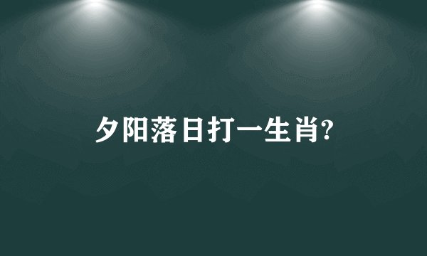 夕阳落日打一生肖?