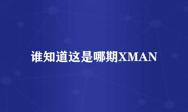 谁知道这是哪期XMAN