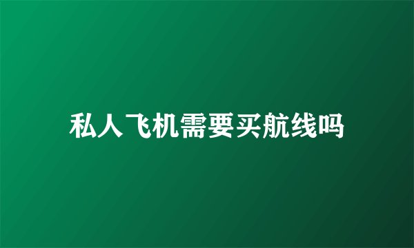 私人飞机需要买航线吗