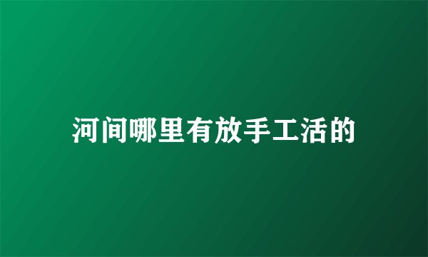河间哪里有放手工活的
