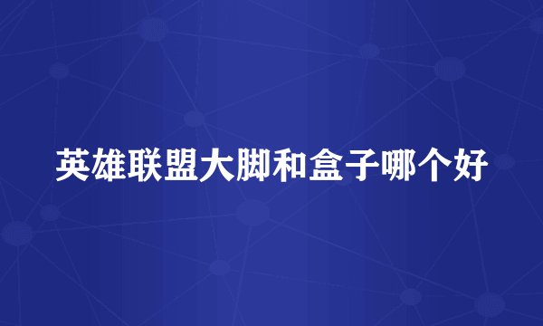 英雄联盟大脚和盒子哪个好