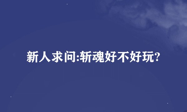 新人求问:斩魂好不好玩?