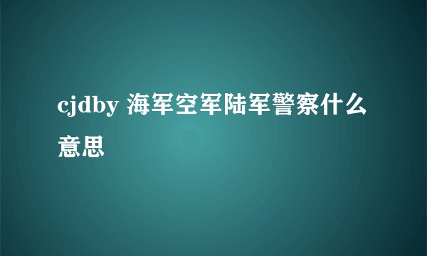 cjdby 海军空军陆军警察什么意思