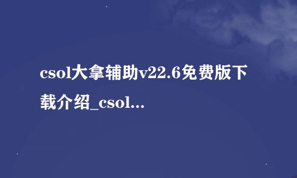csol大拿辅助v22.6免费版下载介绍_csol大拿辅助v22.6免费版下载是什么
