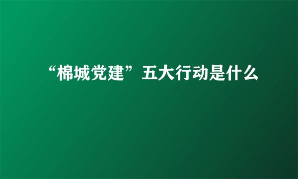 “棉城党建”五大行动是什么