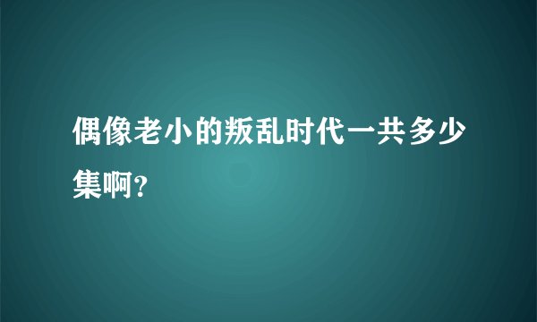 偶像老小的叛乱时代一共多少集啊?