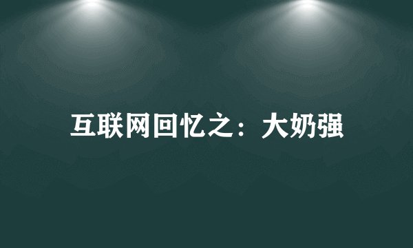 互联网回忆之：大奶强