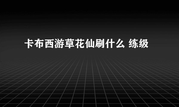 卡布西游草花仙刷什么 练级