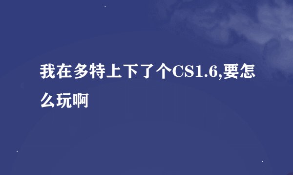 我在多特上下了个CS1.6,要怎么玩啊