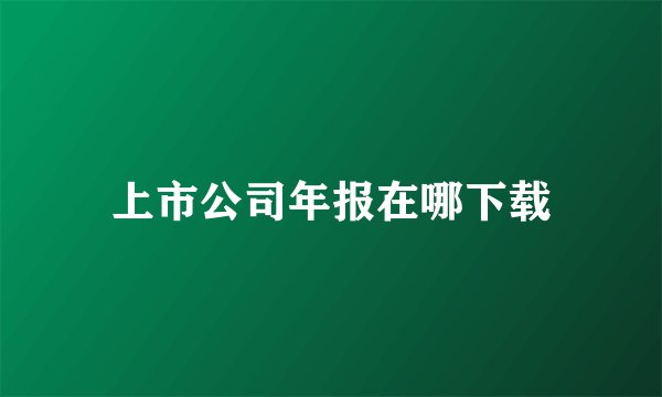上市公司年报在哪下载