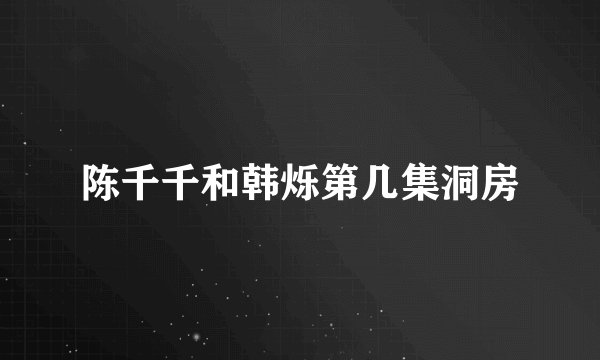 陈千千和韩烁第几集洞房