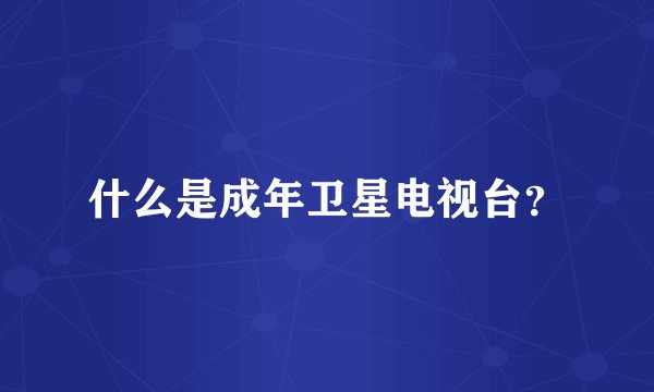 什么是成年卫星电视台？