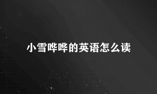 小雪哗哗的英语怎么读