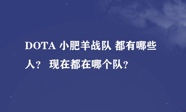 DOTA 小肥羊战队 都有哪些人? 现在都在哪个队?