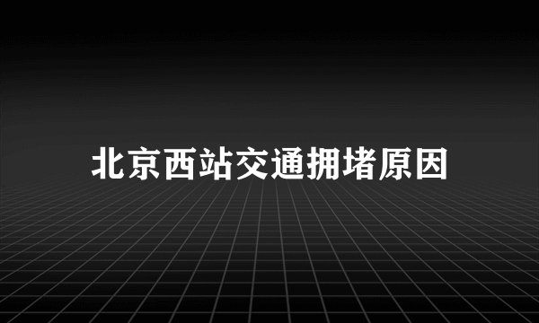 北京西站交通拥堵原因