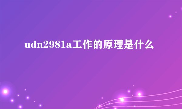 udn2981a工作的原理是什么