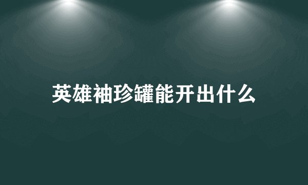 英雄袖珍罐能开出什么