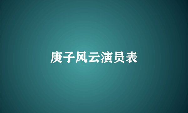 庚子风云演员表