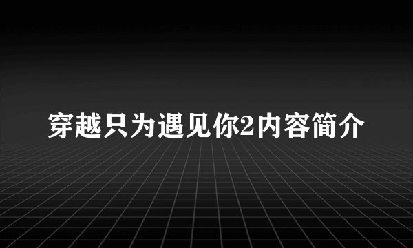 穿越只为遇见你2内容简介