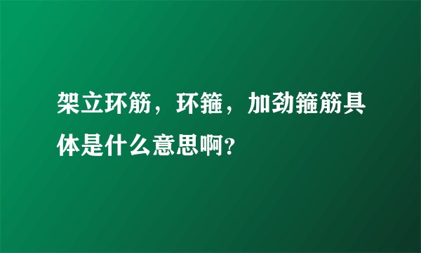 架立环筋，环箍，加劲箍筋具体是什么意思啊？
