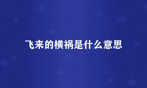 飞来的横祸是什么意思