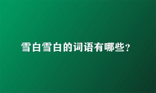 雪白雪白的词语有哪些？