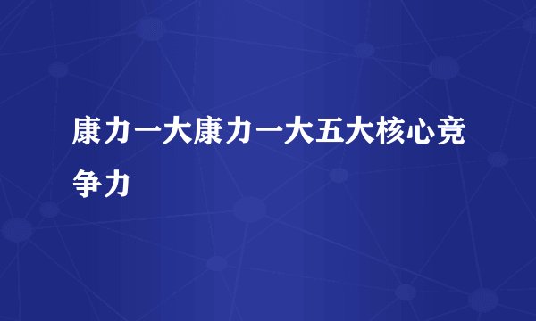 康力一大康力一大五大核心竞争力