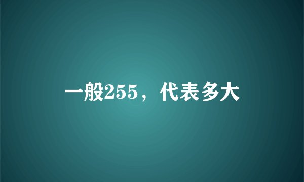 一般255，代表多大