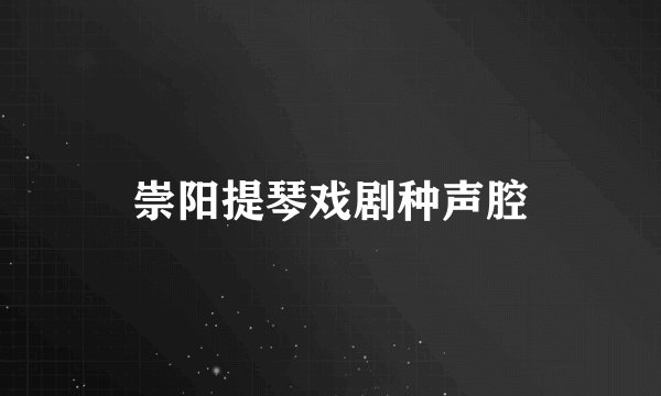 崇阳提琴戏剧种声腔