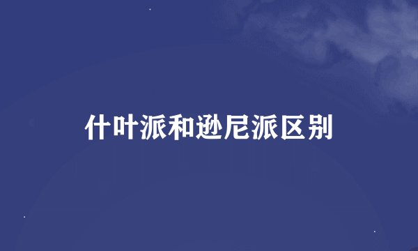 什叶派和逊尼派区别