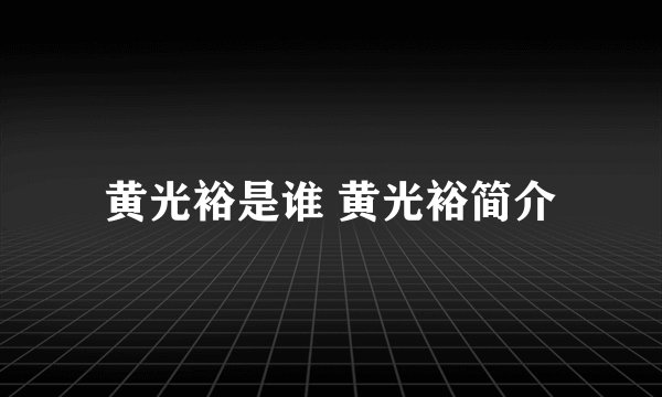 黄光裕是谁 黄光裕简介