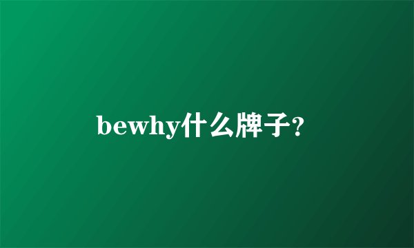 bewhy什么牌子？
