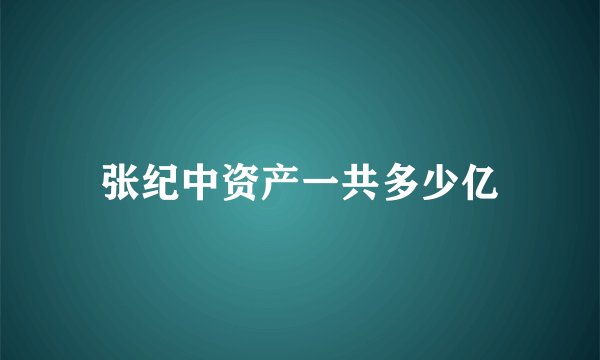 张纪中资产一共多少亿