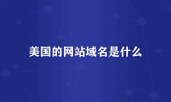 美国的网站域名是什么