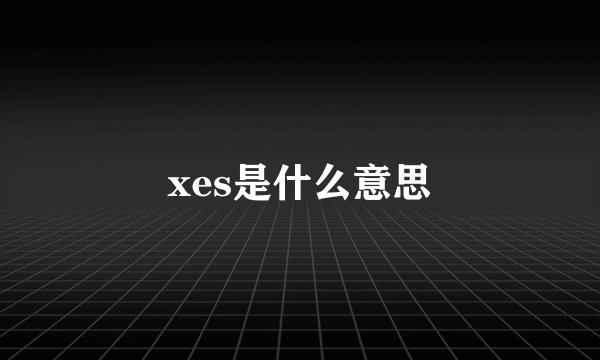 xes是什么意思
