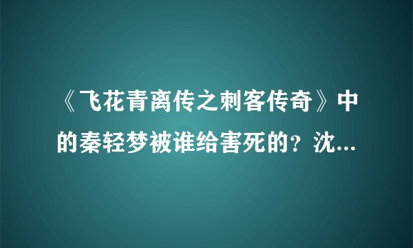 《飞花青离传之刺客传奇》中的秦轻梦被谁给害死的？沈天翔怎么死的？