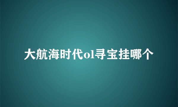 大航海时代ol寻宝挂哪个