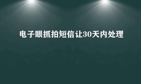 电子眼抓拍短信让30天内处理
