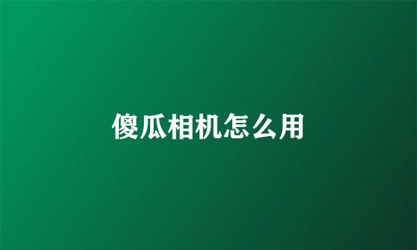傻瓜相机怎么用
