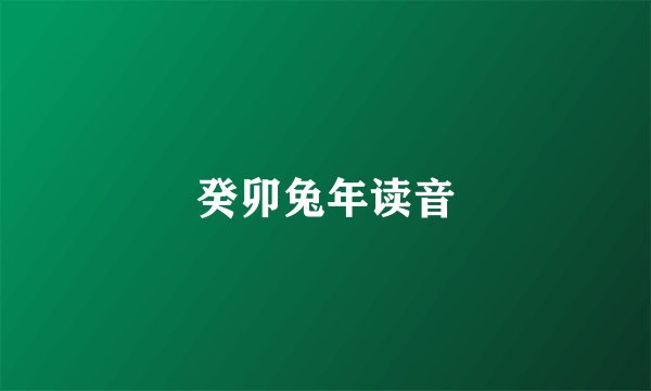 癸卯兔年读音