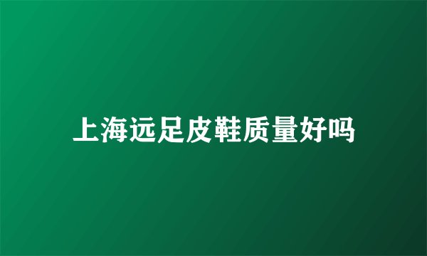 上海远足皮鞋质量好吗