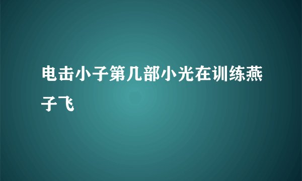 电击小子第几部小光在训练燕子飞