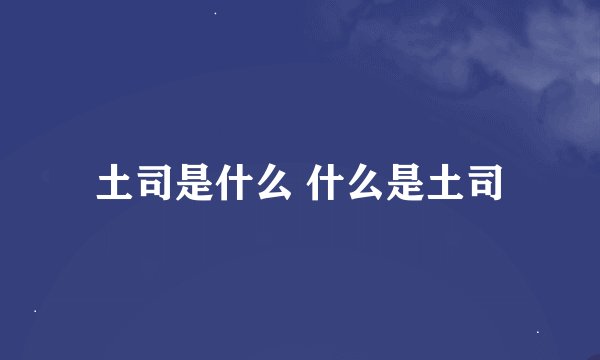 土司是什么 什么是土司