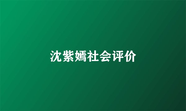 沈紫嫣社会评价