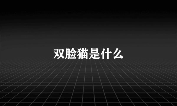 双脸猫是什么