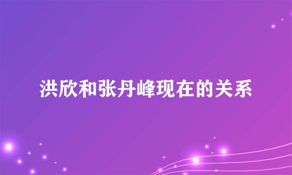 洪欣和张丹峰现在的关系