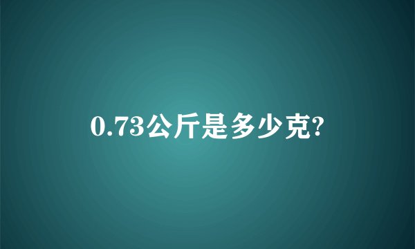 0.73公斤是多少克?